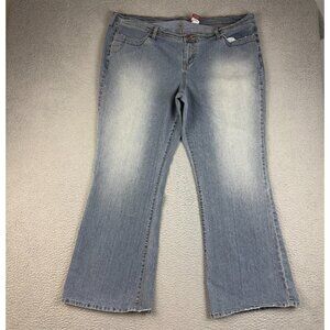 Womens Blue Jeans Plus Size 24 Curvy Faded Stretch BONGO Bootcut High Rise Denim